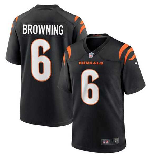 Men & Women & Youth Cincinnati Bengals #6 Jake Browning Black Stitched Game Jersey->cincinnati bengals->NFL Jersey